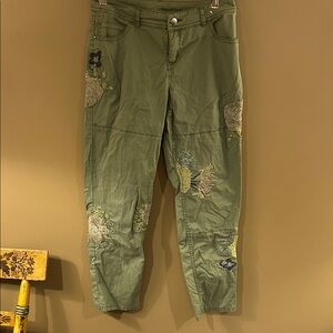 Sundance Green Embroidered Pants